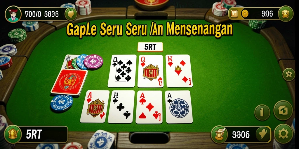 Screenshot gameplay 5RT menampilkan momen seru dalam permainan Gaple.