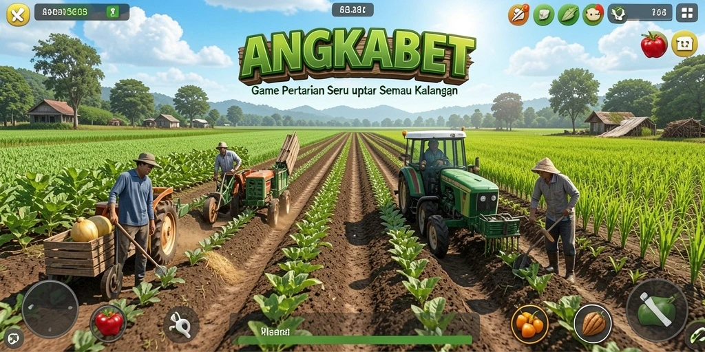 Tampilan menarik dari gameplay pertanian di ANGKABET.