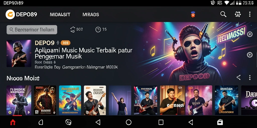 Screenshot gameplay DEPO89 dengan berbagai fitur musik interaktif.