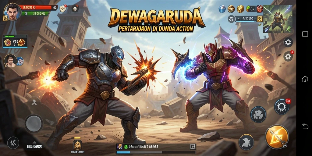 Gameplay DEWAGARUDA menunjukkan aksi pertarungan yang mendebarkan.