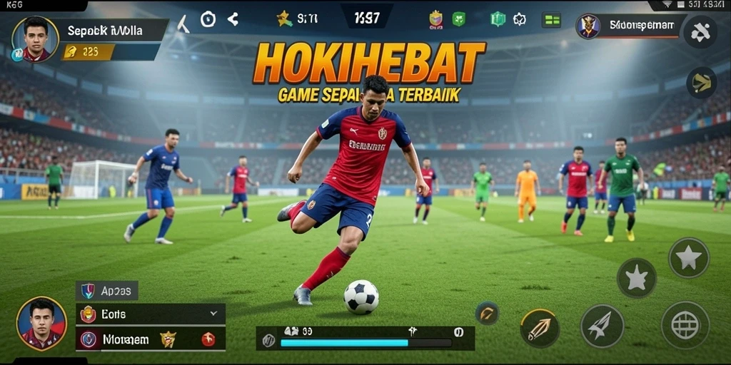 Screenshot gameplay HOKIHEBAT dengan aksi seru di lapangan.