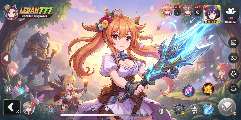 Tangkapan layar LEBAH777 menunjukkan aksi seru karakter Anime.