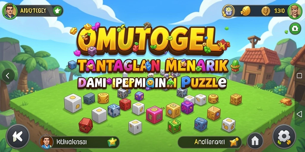 Tampilan gameplay OMUTOGEL dengan tantangan puzzle yang seru.