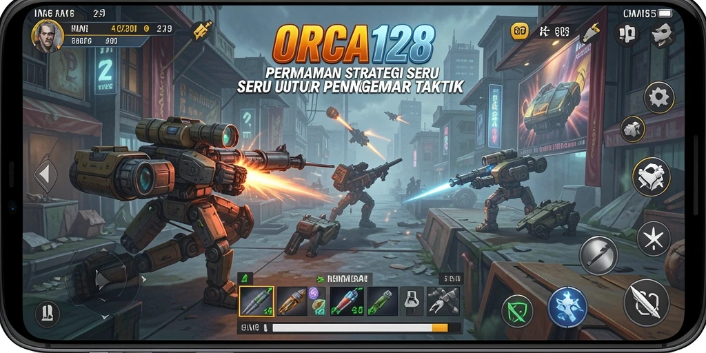 Gameplay ORCA128 yang mendebarkan dengan taktik yang seru.