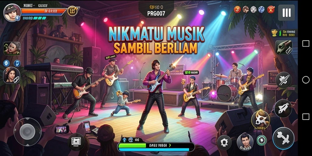 Screenshot utama PRG007 menampilkan gameplay seru dalam konteks musik.