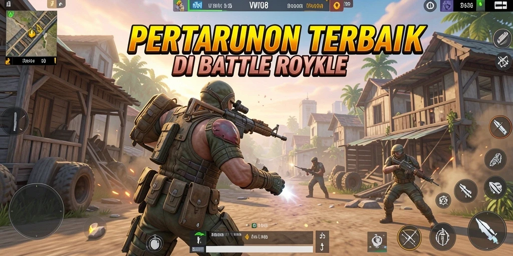 Tangkapan layar menunjukkan aksi seru dalam gameplay Battle Royale.